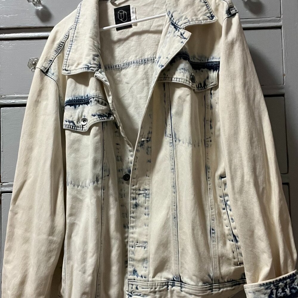 Men's Acid Washed Denim Jacket Size XL